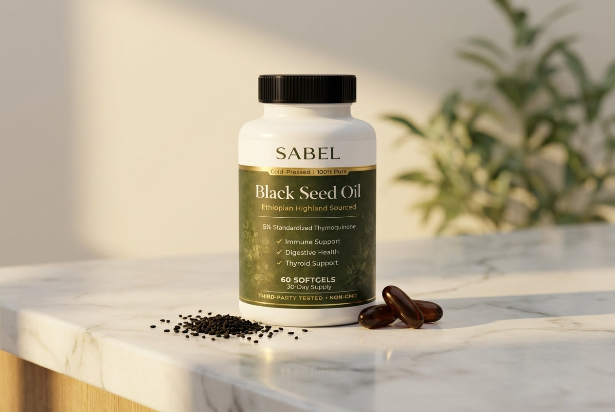 Sabel Life Black Seed Oil bottle — Ethiopian Highland Sourced, 60 Softgels