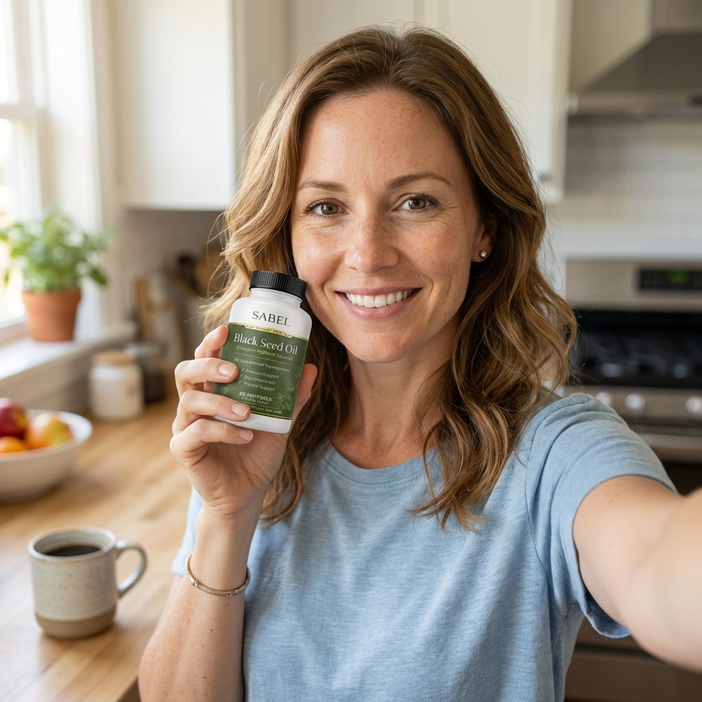 Sarah L. with Sabel Life product