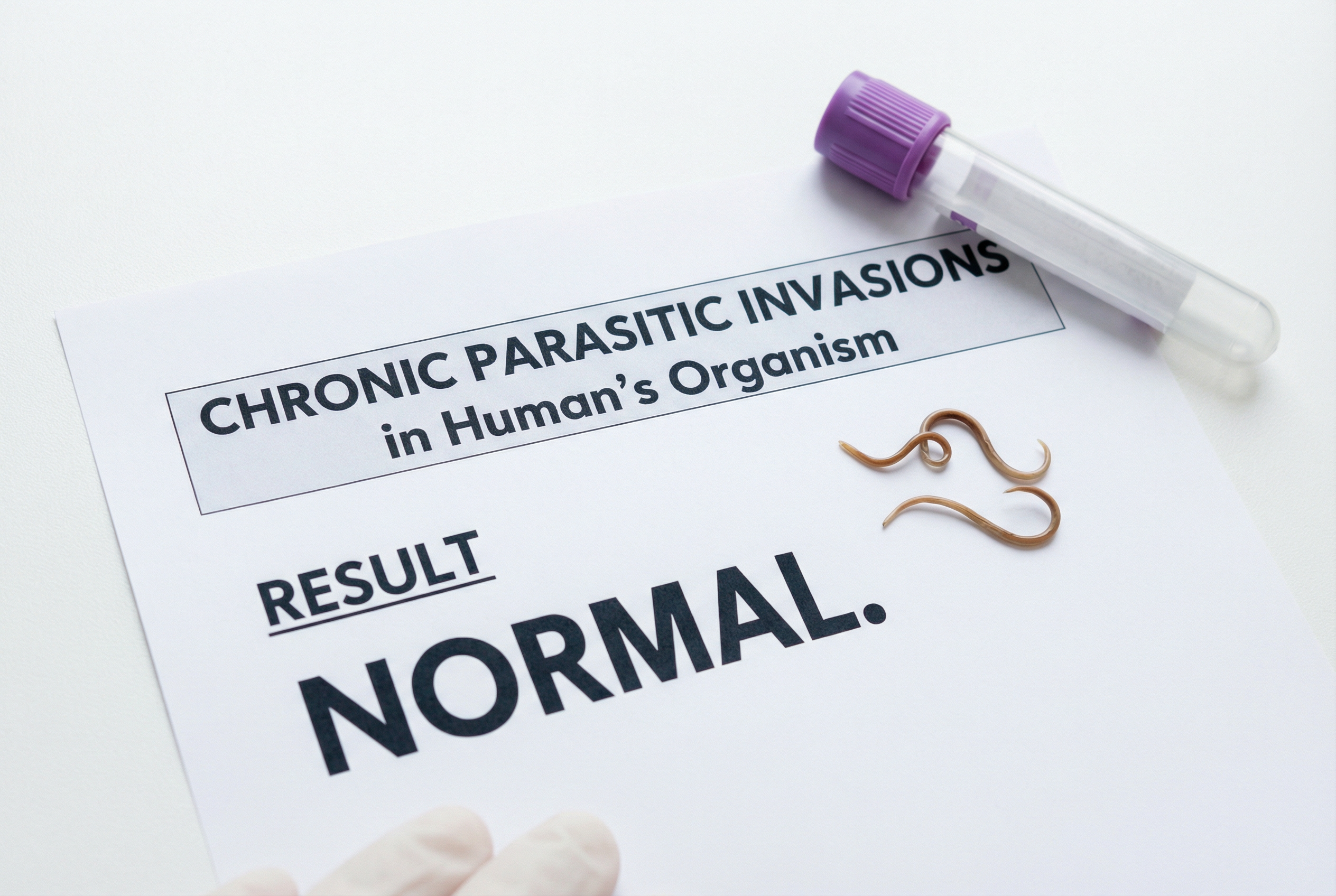 Parasite test result showing Normal despite visible parasites